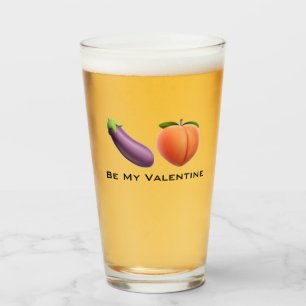 Be My Valentine eggplant peach boyfriend husband Glass