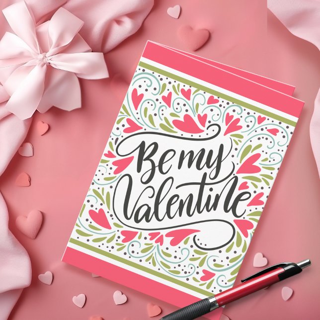 Be My Valentine Folded Valentine's Day Greeting  Card (Creator Uploaded)