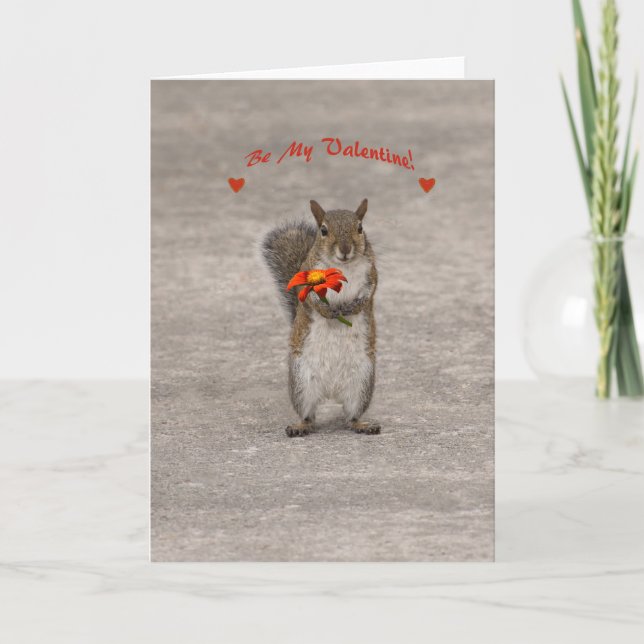 Be My Valentine from cute Squirrel Holiday Card (Front)