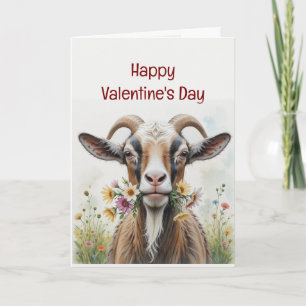 Be My Valentine From Old Goat Loves You Humor Holiday Card