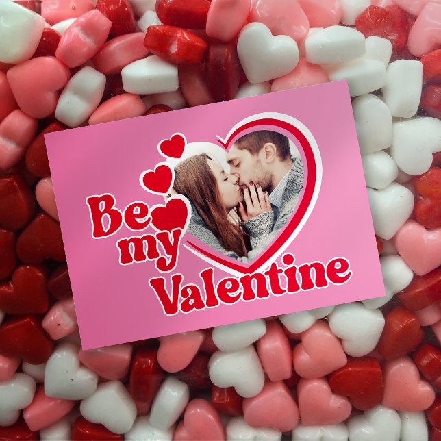 Be My Valentine Heart Photo Valentine's Day Card (Creator Uploaded)