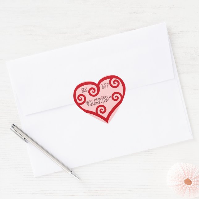 Be My Valentine Heart Sticker (Envelope)