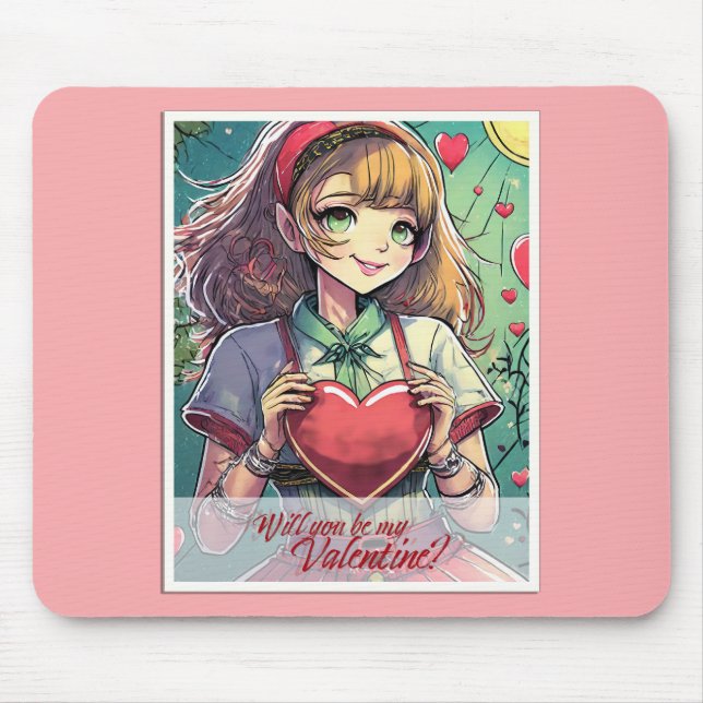 Be My Valentine in Manga Style 33419 Mouse Pad (Front)
