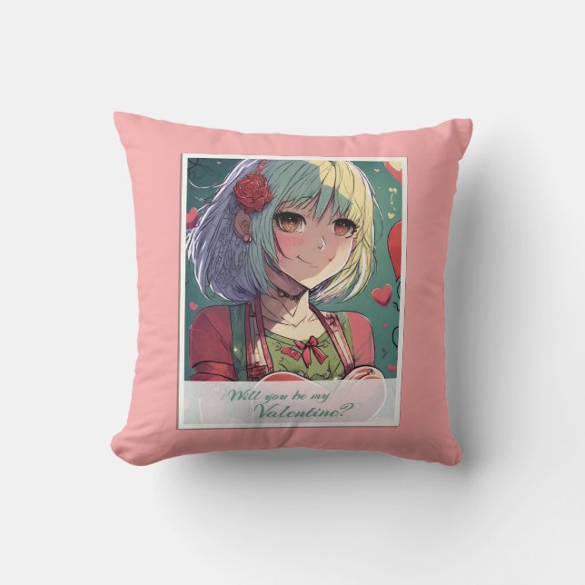 Be My Valentine in Manga Style 33420 Cushion (Front)