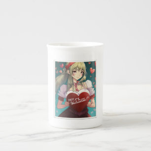 Be My Valentine in Manga Style 33893 Bone China Mug