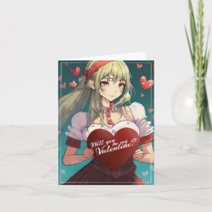 Be My Valentine in Manga Style 33893 Card
