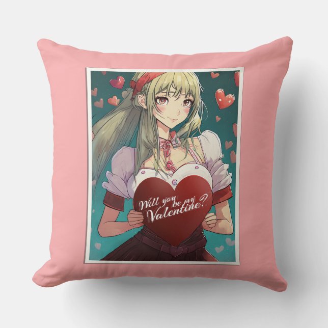 Be My Valentine in Manga Style 33893 Cushion (Front)