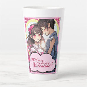 Be My Valentine in Manga Style 58477 Latte Mug