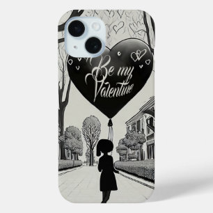 Be My Valentine in Manga Style Monochrome 1617 iPhone 15 Case