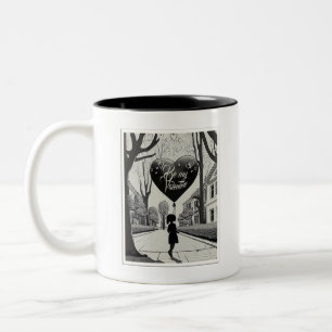 Be My Valentine in Manga Style Monochrome 1617 Two-Tone Coffee Mug