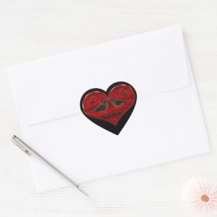 Be My Valentine Kissing Doves Heart Sticker