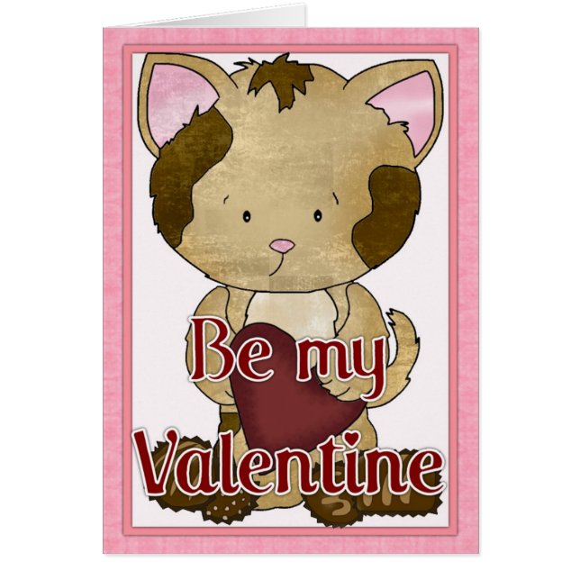 Be My Valentine Kitty Cat Greeting Card d2 (Front)