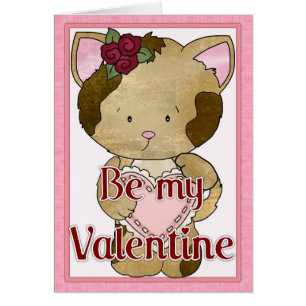 Be My Valentine Kitty Cat Greeting Card d5
