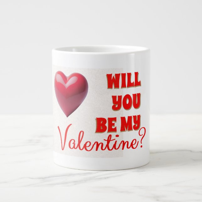 Be My Valentine Large Coffee Mug (Front)