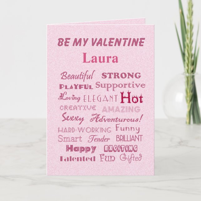 Be My Valentine Laura Words of Praise Holiday Card (Front)