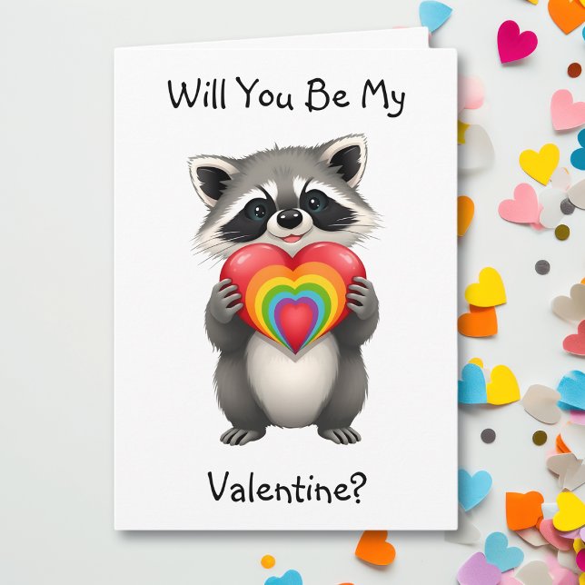 Be My Valentine?  | LGBTQ Racoon Card (Creator Uploaded)