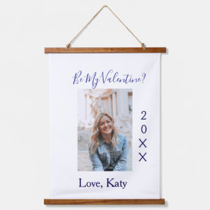 Be my valentine love name purple year photo simple hanging tapestry