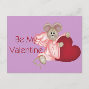Be My Valentine Mouse Valentine's Day Postcards