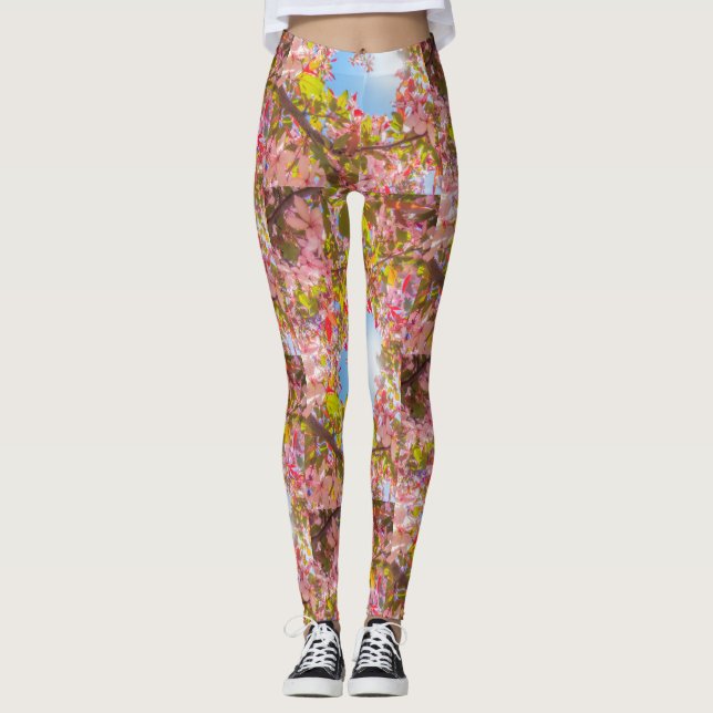 Be my Valentine Nature blooms Heart flowers Love  Leggings (Front)