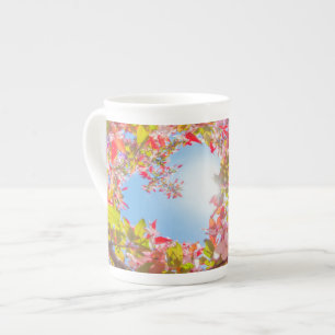 Be my Valentine Nature blooms Heart in flowers  Bone China Mug