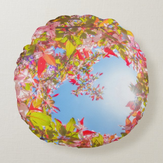 Be my Valentine Nature blooms Heart in flowers  Round Cushion (Front)