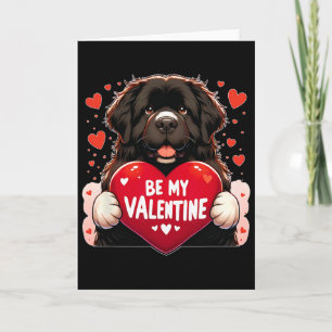 Be My Valentine Newfie Dog Heart  Card