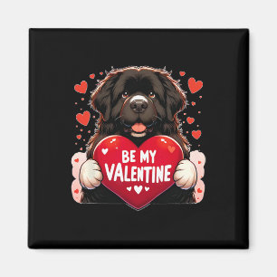 Be My Valentine Newfie Dog Heart Magnet