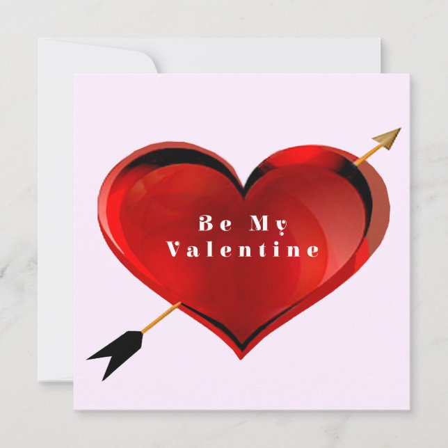 Be My Valentine Note Card (Front)