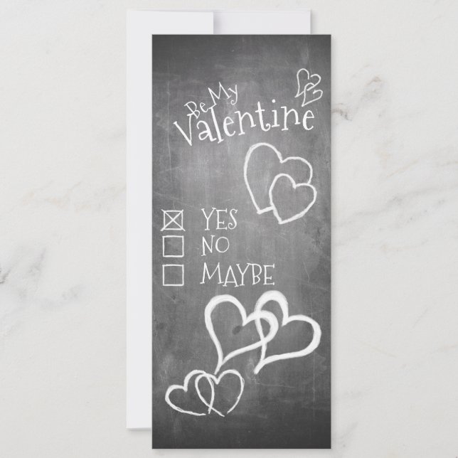 Be my Valentine on a chalk board (Front)