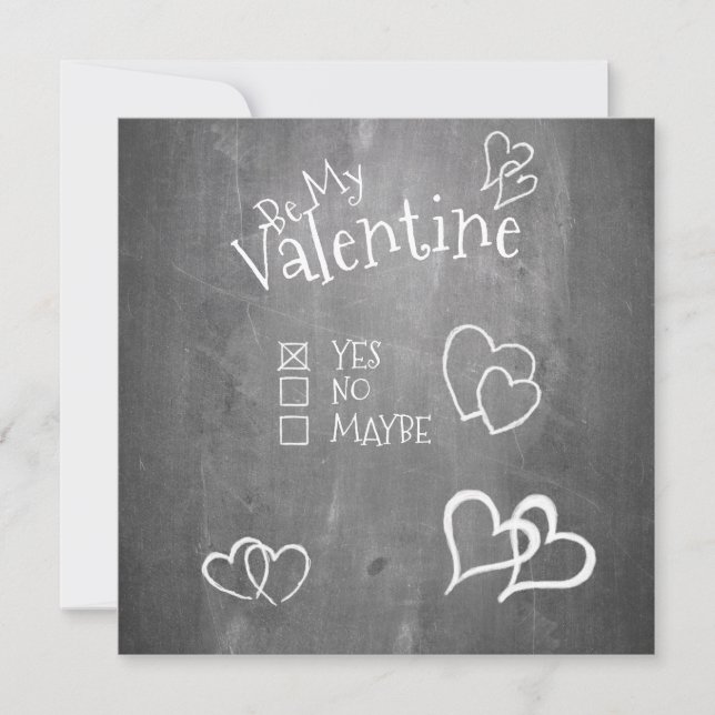 Be my Valentine on a chalk board (Front)