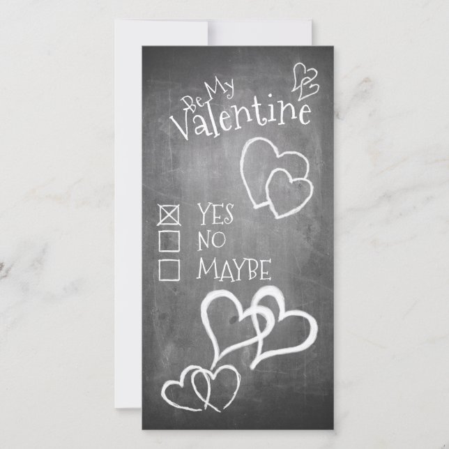 Be my Valentine on a chalk board (Front)