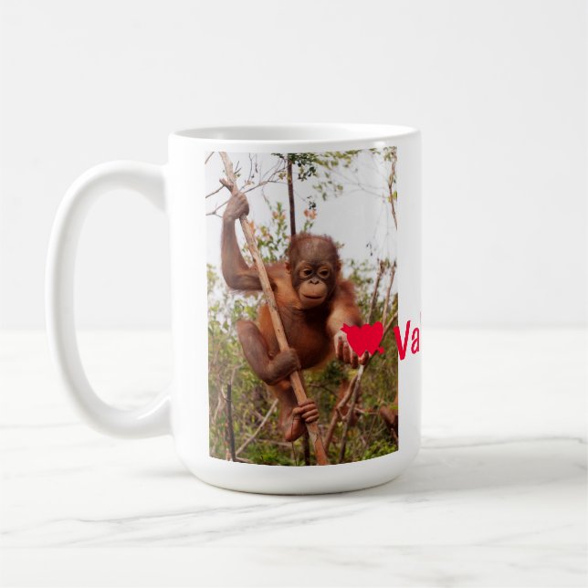 Be My Valentine Orangutan Fan Coffee Mug (Left)