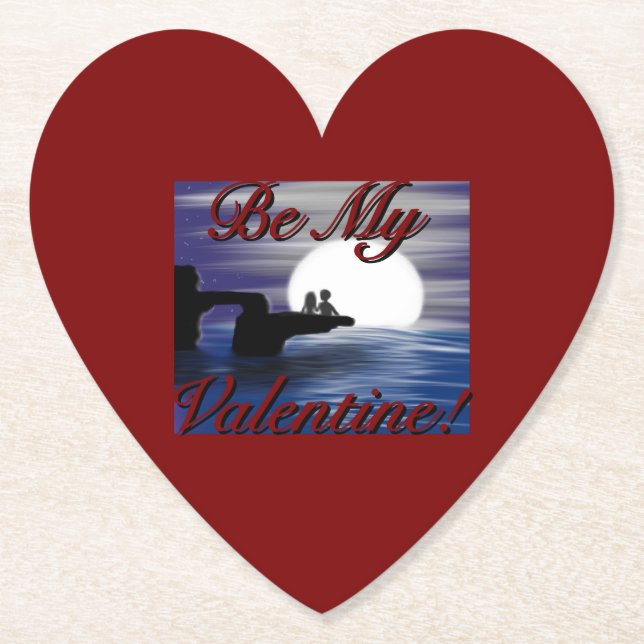 "Be My Valentine" Paper Coaster (Front)