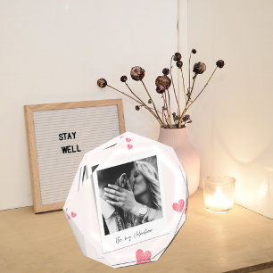 Be My Valentine   personalised Photo   Red heart  Block