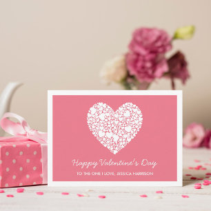 Be My Valentine, Pink Heart Valentine's Day Card