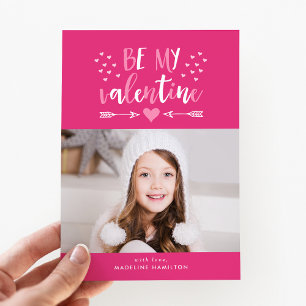 Be My Valentine Pink Valentine's Day Photo Card