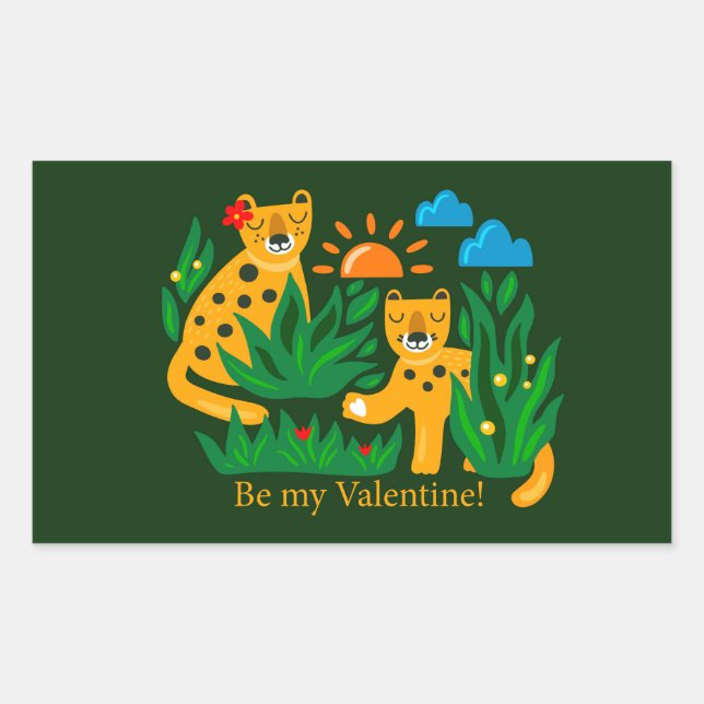 Be my Valentine! Rectangular Sticker (Front)