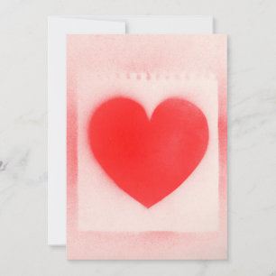 Be my Valentine red heart note Invitation