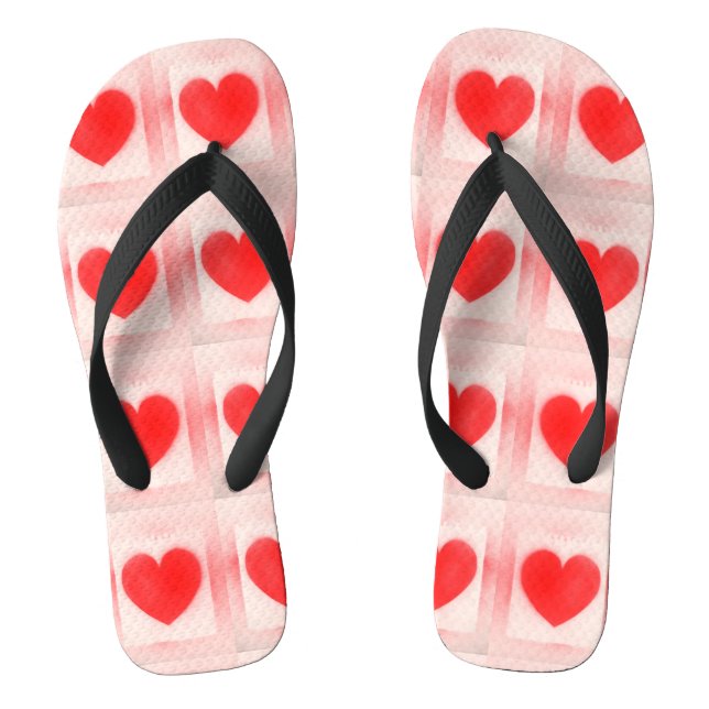 Be my Valentine red heart note  Thongs (Footbed)