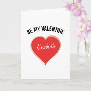 Be My Valentine Red Heart Personalised Coffee Card