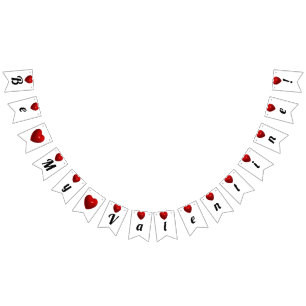 Be My Valentine! Red Hearts Bunting