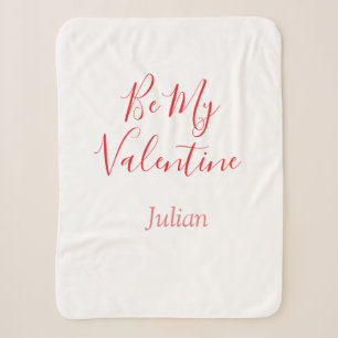 Be my valentine red name elegant love couple sherpa blanket