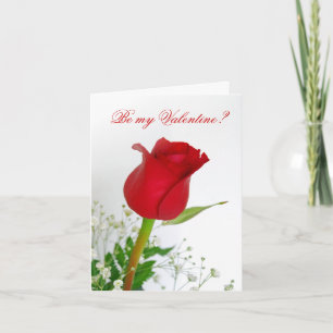 Be My Valentine? - Red Rose Holiday Card