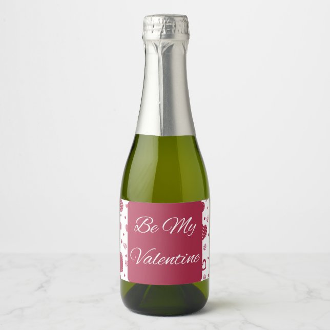 Be My Valentine Red Sparkling Wine Label (Front)