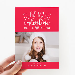 Be My Valentine Red Valentine's Day Photo Card