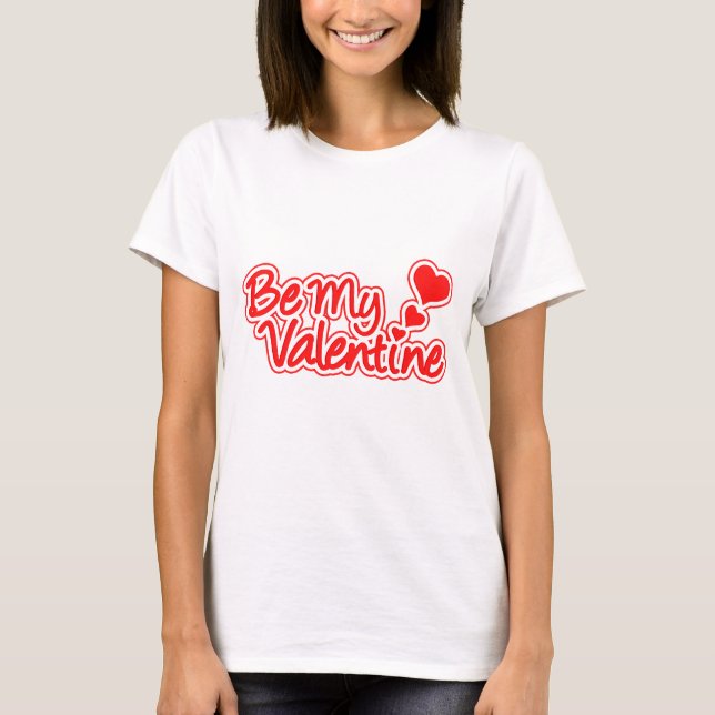 Be My Valentine red & white graphic women's top (Front)