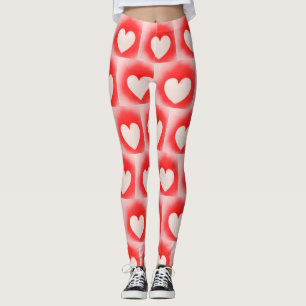 Be my Valentine red white heart note  Leggings