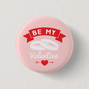 Be My Valentine Rings 3 Cm Round Badge