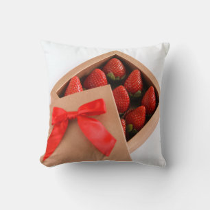 Be my Valentine Strawberry red bow box Cushion