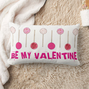 Be My Valentine Sweet Pink Cake Pops Bakery Food Lumbar Cushion